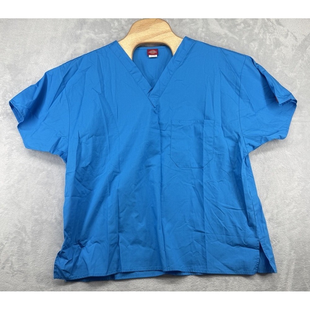 Dickies Medical Nurse Scrub Top Blue Size XL 25x28 NWOT